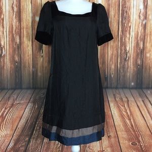 C.C. Couture Layered Short Sleeve Velvet MidiDress